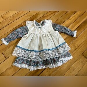 Bryan vintage floral print lace infant‎ dress